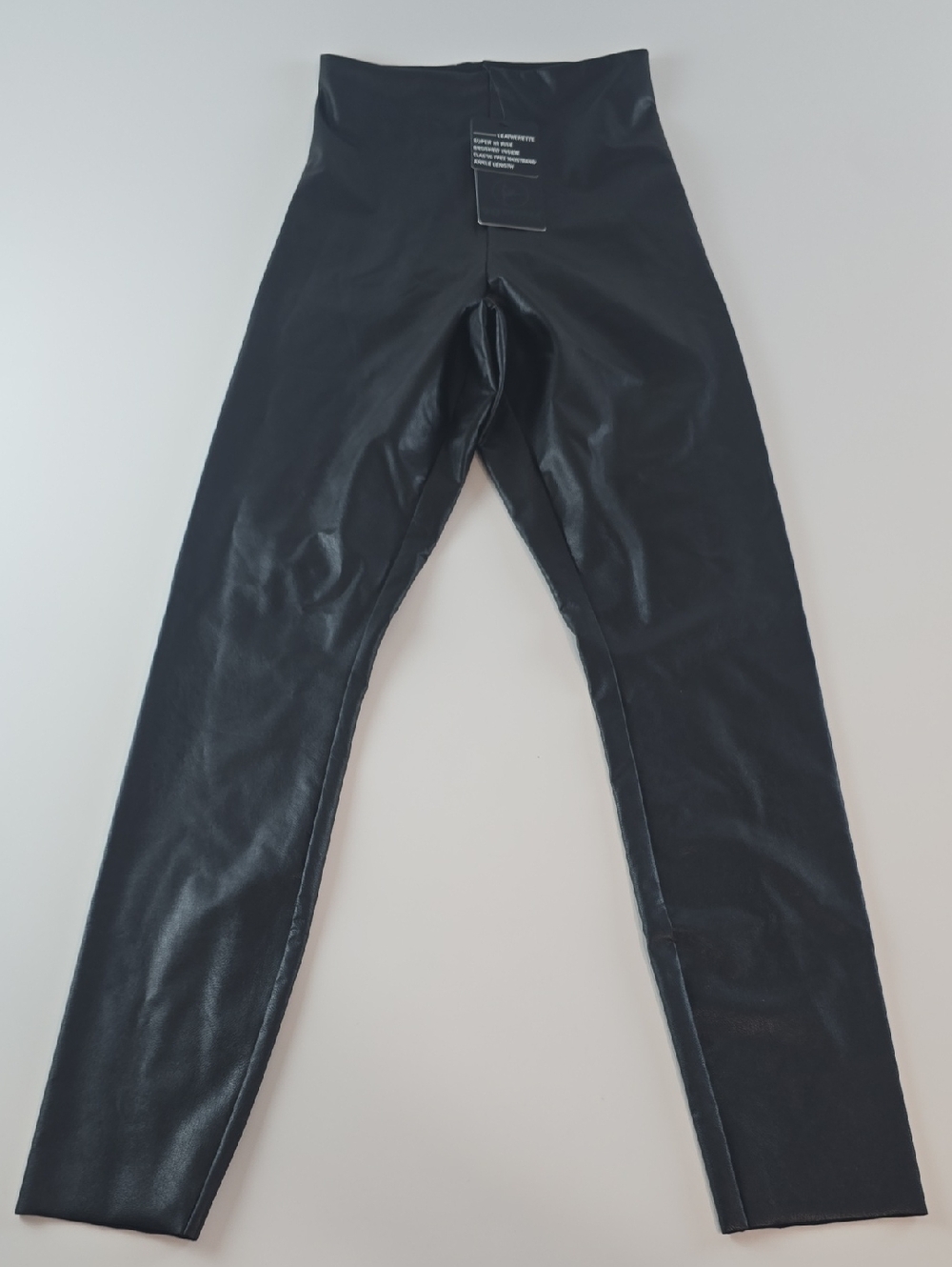 Shiny Black High-Waist Faux Leather Leggings